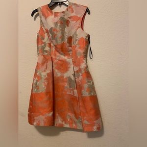 Vince Camuto orange abstract dress